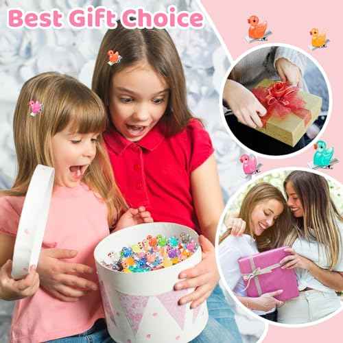 84Pcs Sprouts Rave Clips, Cute Mini Glow Resin Duck Clips for Hair, Festival Accessories for Girls Party Supplies
