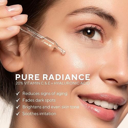 Professional Vitamin C Face Serum 20%, Anti Aging Facial Super Vit C Serum with Ascorbic Acid Hyaluronic Acid & Vitamin E for Dark Spots, Skin Care, Christmas Gift & Stocking | 1 Fl. Oz