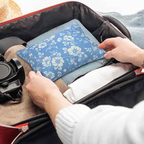 Reginary 12 PCS Grandmillennial makeup bag Travel Quilted Cosmetic Makeup Organizer Coquette Aesthetic Toiletry Bag for Women