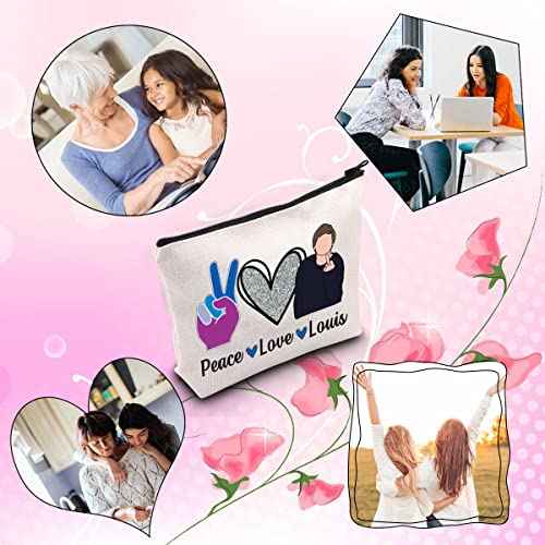 TSOTMO Music Fans Gift Peace Love Louis Gift For Women Zipper Pouch Makeup Bag (Peace Love Louis)