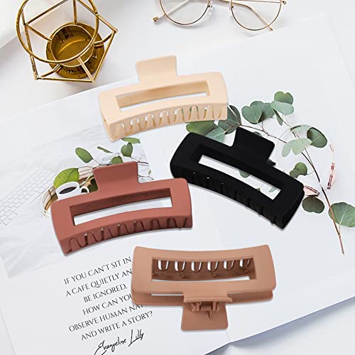 4 Pack 5 Inch Extra Large Claw Clips for Thick Hair, Matte Non-slip XL Big Claw Clips for Long Thick Curly Hair, Jumbo Claw Clip Hair Accessories for Women and Girls