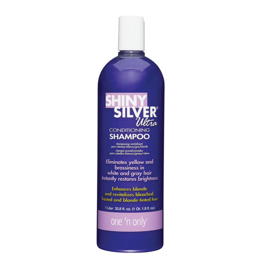 One 'n Only Shiny Silver Purple Shampoo - Argan Oil Toning Hair Shampoo for Blonde, Gray, White & Highlighted Hair - Moisturizes, Brightens & Reduces Brassiness (1 Liter)