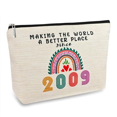 ancpeany Sweet 16 Birthday Decorations for Girls, Her, Teenage Girls, Sister, Daughter, Granddaughter, 2009 Funny 16 Year Old Girl Gift Ideas Makeup Bags, Cosmetic Travel Bag for 16th Birthday Gifts