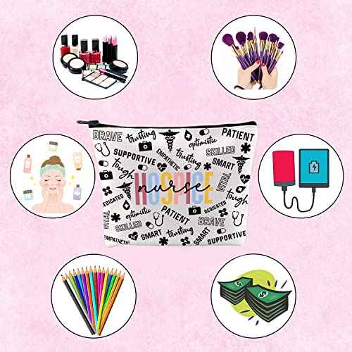 TSOTMO Hospice Nurse Makeup Bag Nurse Thank You Gift Hospice Nurse Life Gift Nurse Week Gift (Hospice)