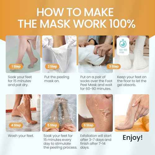 Foot Peeling Mask for Dead Skin Remover & Deep Moisturize | 2 Pairs | Dermatologically Tested - Foot Peel Mask for Dry Cracked Feet - Foot Mask make Soft Baby Feet for Men & Women | Aloe Vera