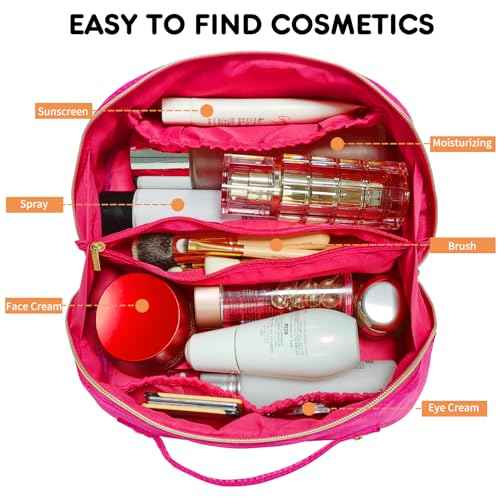 Preppy Stuff Makeup Bag, Stoney Clover Travel Toiletry Bag Pouch Chenille Letter Make Up Bags Girls Cute Cosmetic Bag Wedding Birthday Stocking Stuffers for Gifts Halloween Stuff (Rose Red)