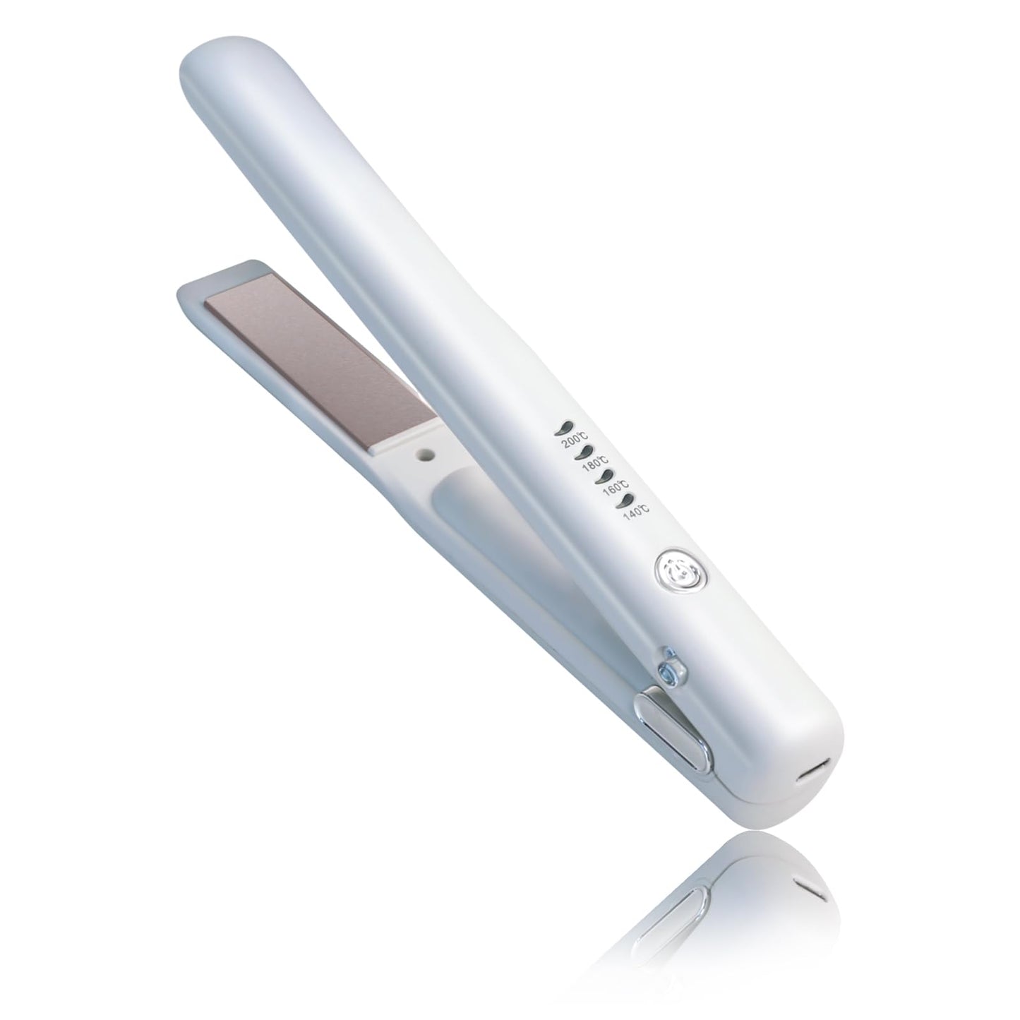 Cordless Hair Straightener, Negative Ion Flat Iron with 4-Level Temperature Control, Anti-Static Hair Iron, White