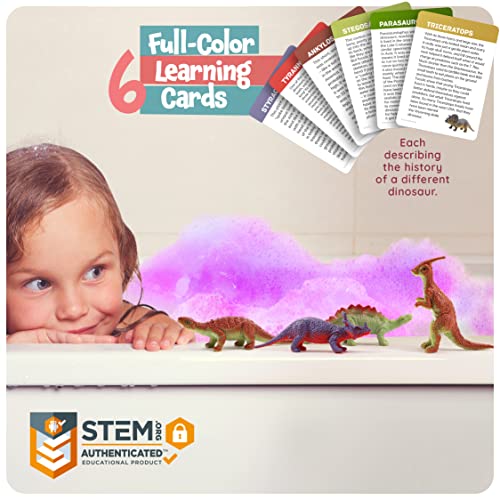 Dan&Darci Dino Egg Bath Bombs for Kids - Kid Baths Bomb with Surprise Inside - Dinosaur Toys Gift for Boys and Girls Ages 6 7 8 Years Old Gifts - Fun Educational Toy Fizzy - Basket Stuffers