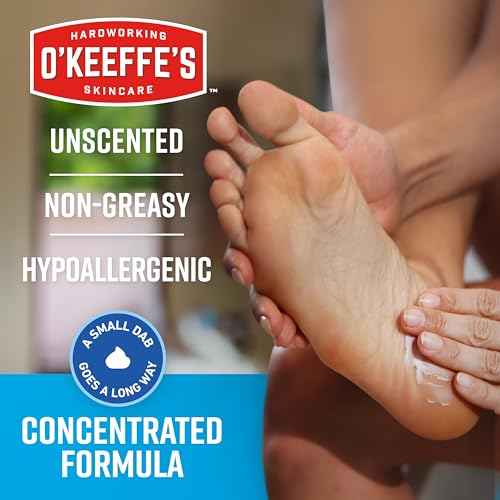 O'Keeffe's for Healthy Feet Foot Cream - 3.2 oz Jar (1 Pack) - Guaranteed Relief for Extremely Cracked, Dry Feet, Repairing Skincare, Instantly Boosts and Retains Moisture Levels