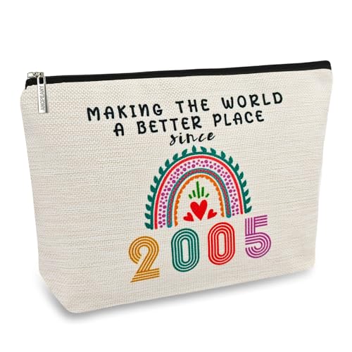 20th Birthday Gifts for Girls Makeup Bags, 2005 Happy 20th Birthday Decorations for Teen Girls, 20 Year Old Girl Birthday Gifts for Daughter, Sister, Granddaughter, Cosmetic Travel Pouch, Christmas