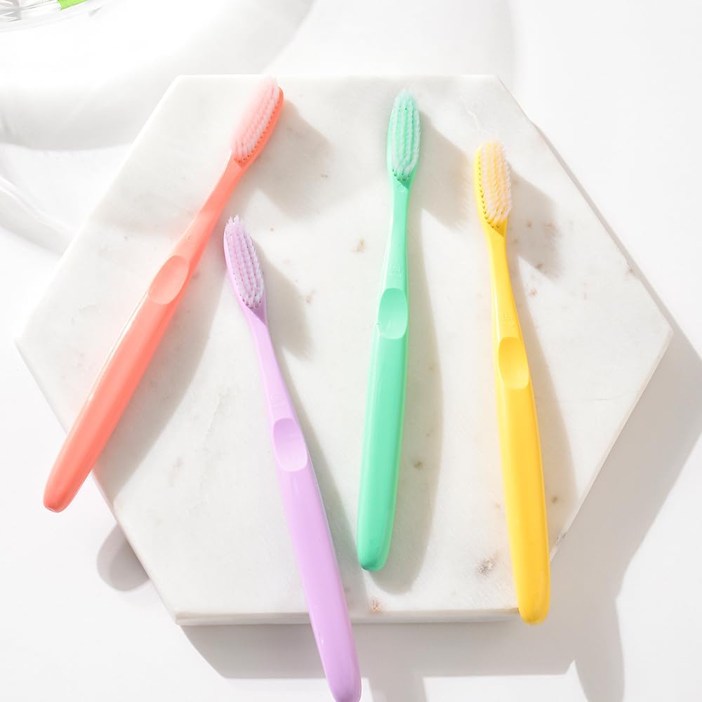 Mini Basic Toothbrush | 1.4 Inch Head with 3,200 Bristles for Deep Cleaning & Gum Care | Premium Oral Care (10 Pack)