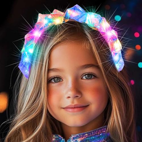 BARTOSI Light Up Headbands LED Glow Headband Festival Costume Hair Accessories for Women and Girls