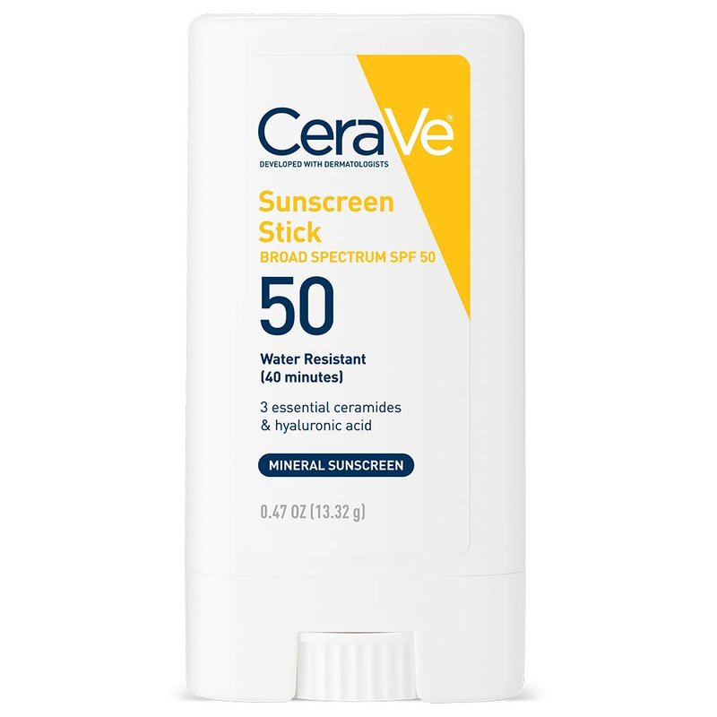 CeraVe Mineral Sunscreen Stick SPF 50 - Broad Spectrum Protection with Hyaluronic Acid & Ceramides | Fragrance-Free, Oil-Free