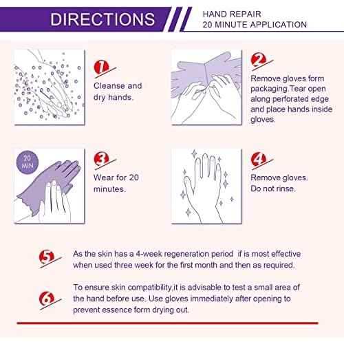 Generic Hand Mask Moisturizing Glove 5 pack, Hand Peel Mask Exfoliating Gloves, Hand Repair Glove for Dry Hands Treatment, Remove Dead Skin, Rough Skin, purple