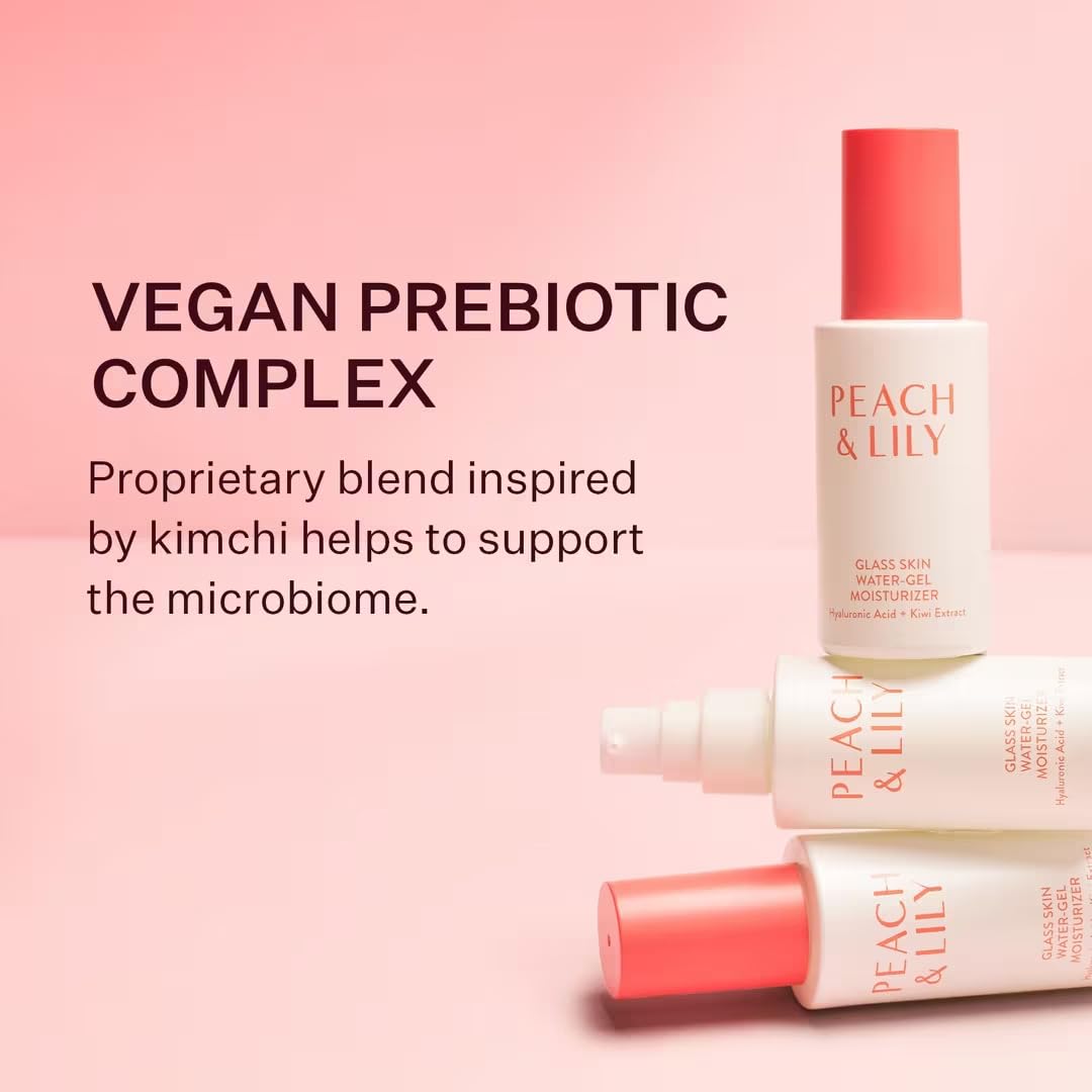 Peach & Lily - Glass Skin Water-Gel Moisturizer (1.69 ounces) - Hyaluronic Acid - Face Moisturizer - Lightweight & Oil Free - Chamomile, Kiwi, & Peach - Self Care - Vegan, Cruelty Free - Korean Beauty