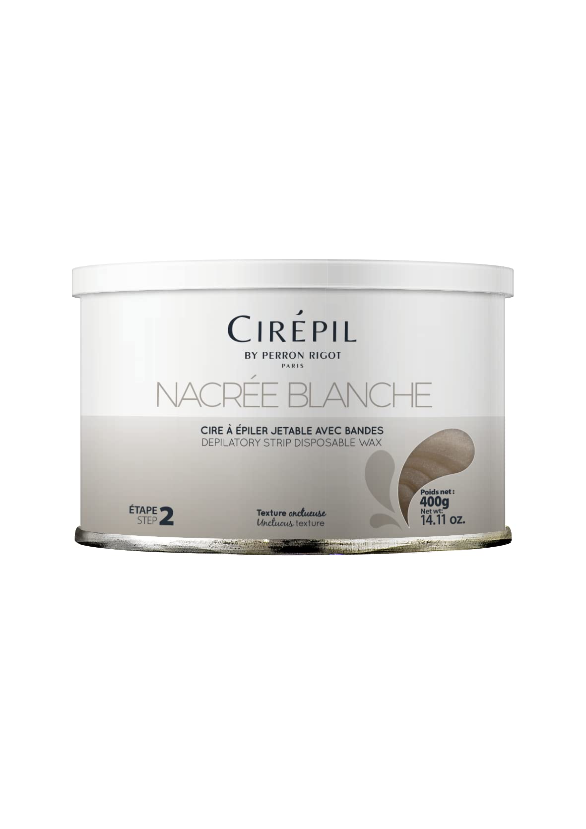Cirepil - Nacrée Blanche - 400g / 14.11 oz Soft Wax Tin - Creamy Strip Wax for Sensitive & Dry Skin - Gentle Pearl White Formula - Soothing Professional Body Depilatory Refill