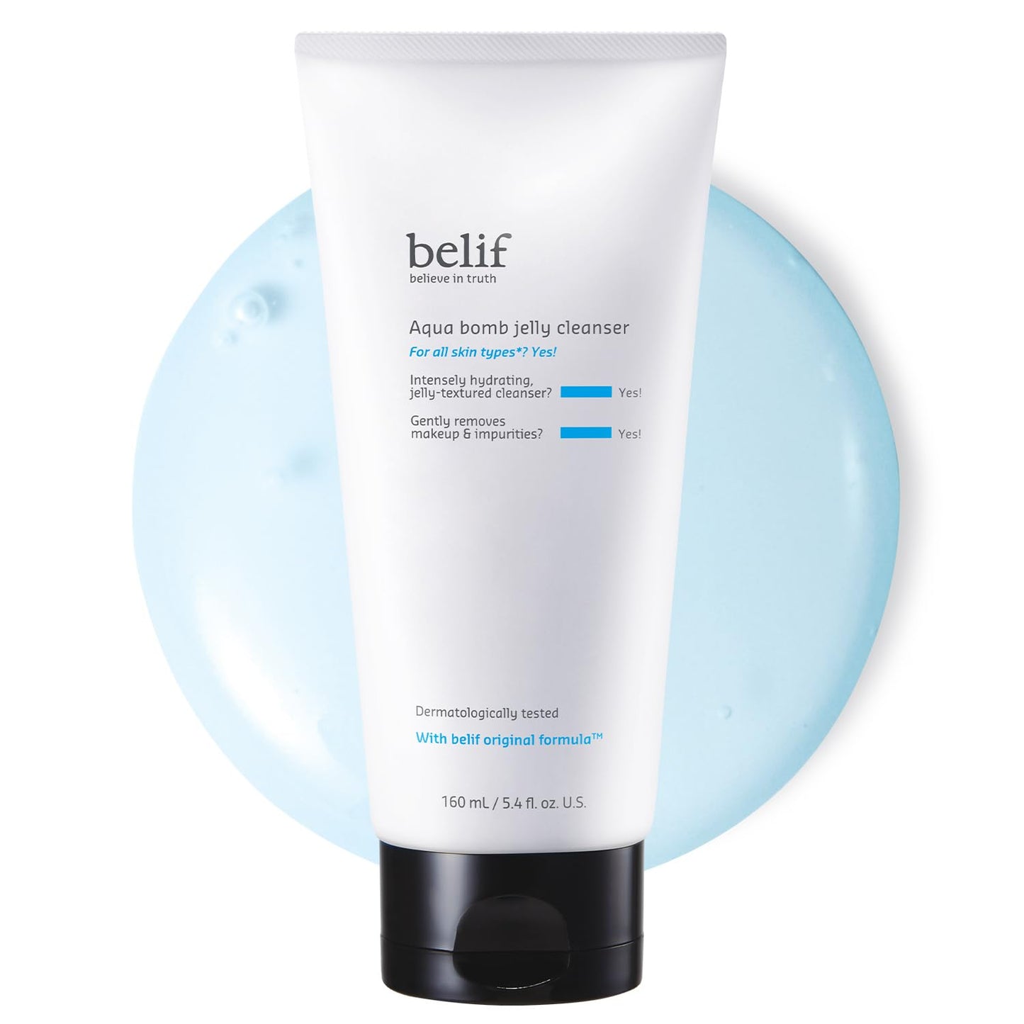 belif Jelly Hydrating Deep Cleanser – Low pH Mild Gel-to-Foam Face Wash for Daily Deep Pore Cleansing, Hydrating and Refreshing for All Skin, Korean Skincare, (5.4 fl.oz., New Formula)