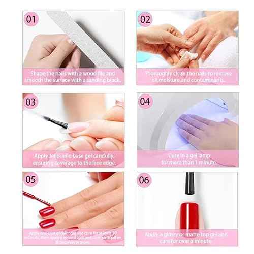 Peel Off Base Coat for Gel Nail Polish, 10ml Jello Jello peel-off base gel, UV LED Lamp Nail Polish without Damage, Long Lasting Peelable Base for Beginners Weak Thin Nails