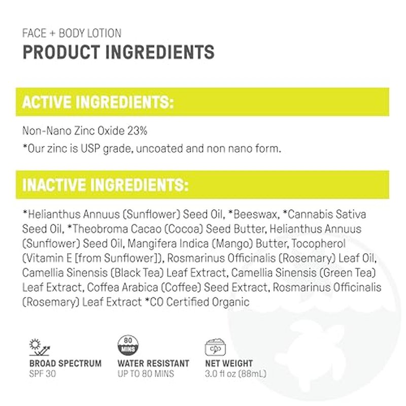 Raw Elements Face and Body Mineral Sunscreen SPF 30 Tube, Organic Sunblock Daily Protection, Non Toxic Reef Safe, Water Resistant, Cruelty Free, 3 oz (Pack of 2)