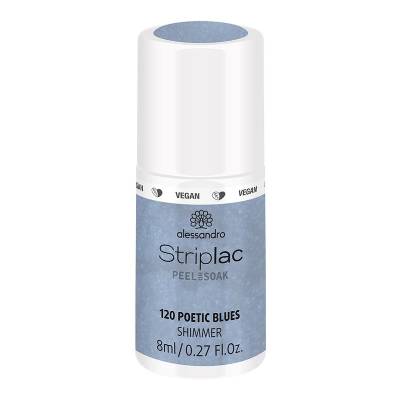 alessandro Striplac Peel or Soak Nail Polish -120 Poetic Blues for Women- 0.27 oz