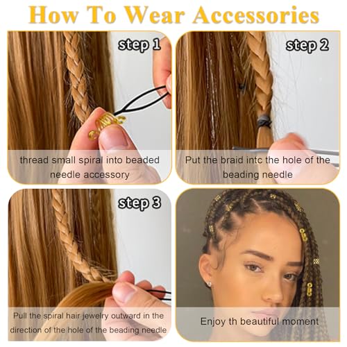 26pcs Gold Hair Accessories for Women Loc Hair Jewelry for Braids Metal Dreadlock Beads Set Snake Hair Clips Decoration Gold