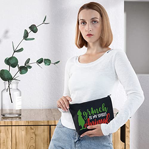 WZMPA Green Monster Cosmetic Makeup Bag Doctor Cat Fans Gifts Monster Is My Spirit Animal Zipper Pouch Bag For Monster Fans