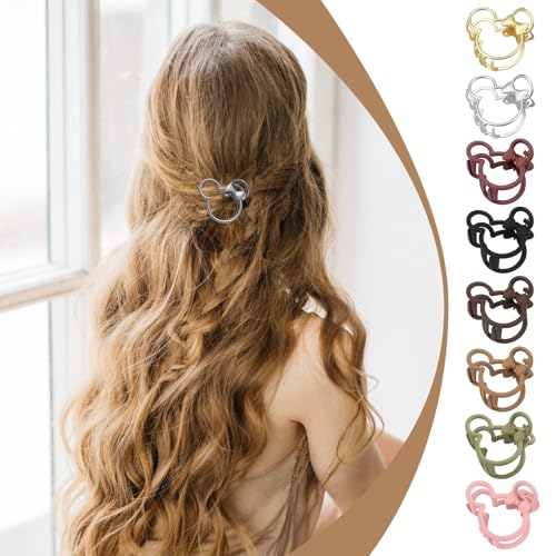 16 PCS Mouse Lady Thick Hair Barrette Mouse Lady Thin Thick Clurly Vintage ABS Resin Hair Claw Clips Hair Jaw Clips Non-Slip Hair Catch Jaw Clamp Styling Accessories for Women Girl