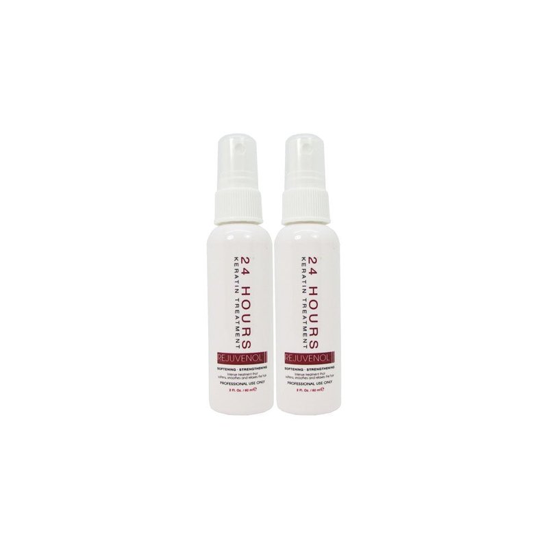 Rejuvenol 24 Hours Keratin Treatment | Collagen Infused Hair Repair - 2oz (Pack of 2)