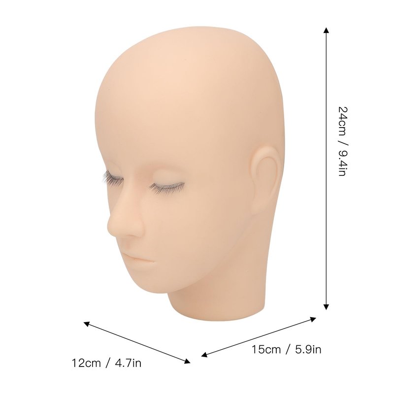 banapoy Lash Mannequin Head, 3 Layers Silicone, Eyelash Extension Training & Makeup Practice Head