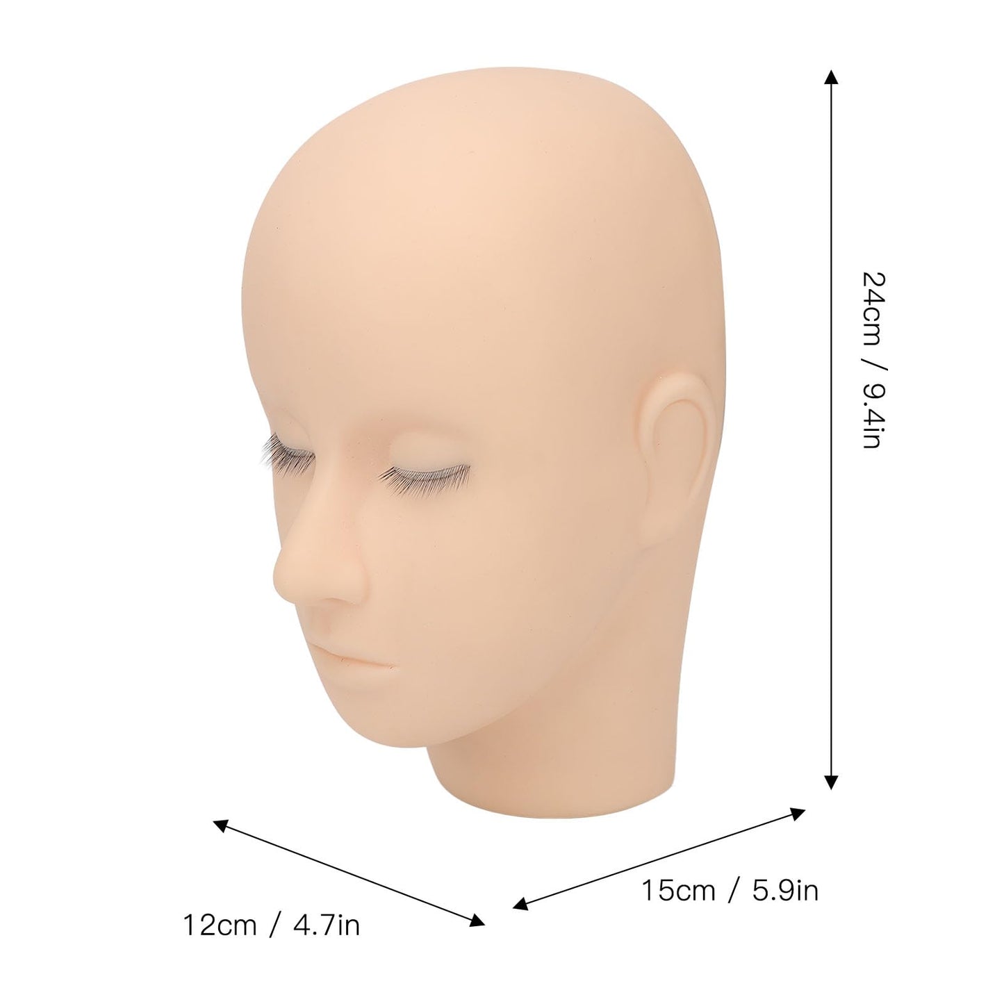 banapoy Lash Mannequin Head, 3 Layers Silicone, Eyelash Extension Training & Makeup Practice Head