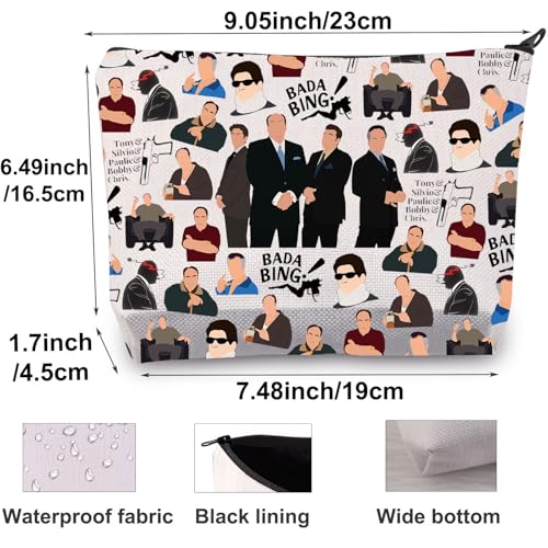 BWWKTOP Tony Cosmetic Makeup Bag Carmela Fans Inspired Gifts Tony & Silvio & Paulie & Bobby & Chris Merch (BAND)
