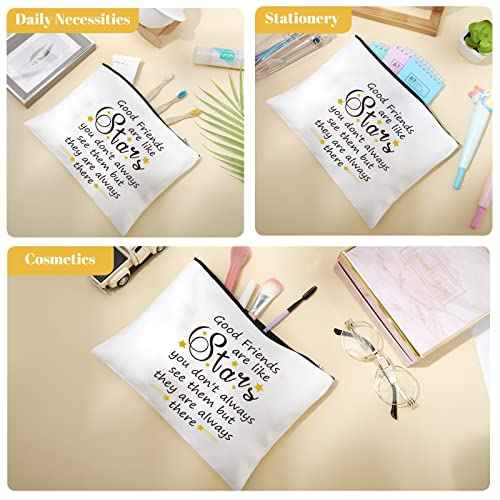 Kenning 10 Pieces Friendship Gifts for Women 5 Pcs Funny Friend Makeup Bag 5 Pcs Good Friends Are Like Stars Friendship Keychain Cute Star Keychain Birthday Presents Graduation Gift for Women BFF Teen