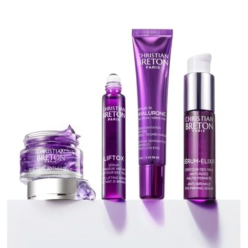 Christian BRETON Intense 3X Hyaluronic Eye Cream - Deeply Hydrating Under Eye Cream with Hyaluronic Acid - Shea Butter & Superfruits - Ophthalmologist Tested, Made in France - 10 ml / 0.45 oz