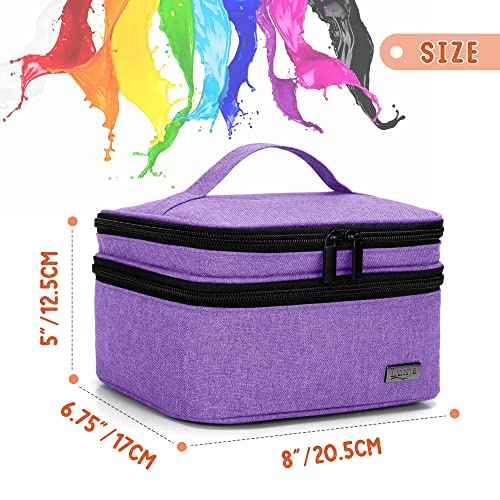 LUXJA Nail Polish Carrying Case - Holds 20 Bottles (15ml - 0.5 fl.oz), Portable Organizer Bag for Nail Polish and Manicure Set, Purple
