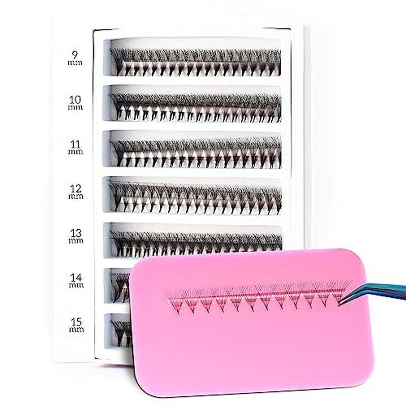 1500 Ultra Mix 7 | Extensions 6D-8D-10D| Extension with 0.05/0.07mm Thickness of Mink Lashes| C D Curl | 9-15mm Length for Fluffy Eyelash Cluster(10D-0.05-C,Mix 9-10-11-12-13-14-15mm)