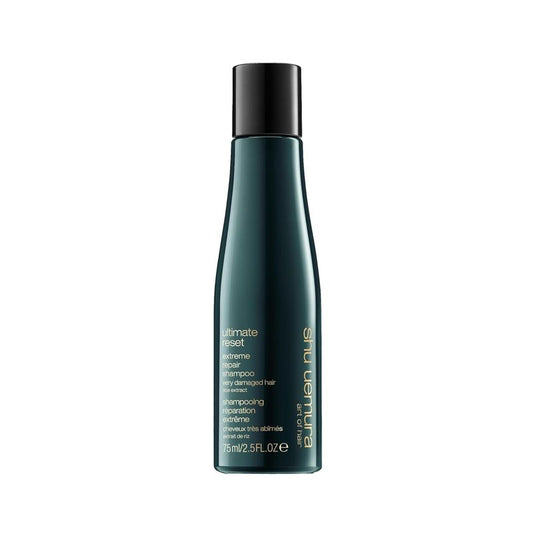 shu uemura art of hair Ultimate Reset Extreme Repair Shampoo - Strengthens to Reduce Breakage and Split Ends, Deeply Conditions and Nourishes Damaged Hair, With Japanese Rice Extract, 2.5 Fl Oz