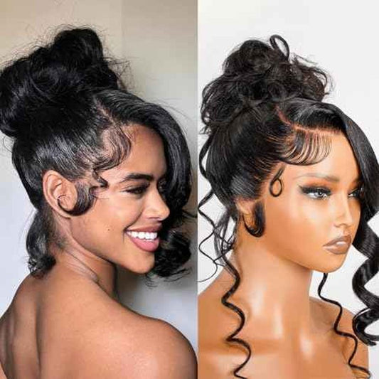 Ossilee 26 Inch Hidden Strap Glueless 360 Lace Front Wigs Human Hair Pre Cut Pre Bleached Pre Plucked Body Wave 360 Full Lace Wigs Human Hair for Black Women 200% Density HD Lace Front Wigs Human Hair