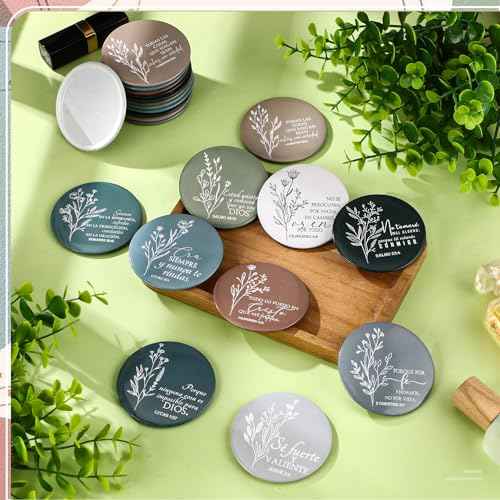 80 Pcs Christian Compact Mirrors for Women Inspirational Bible Verse Scripture Pocket Mirrors Bulk Mini Purse Makeup Mirror for Grandma Pastor's Wife Christmas Thanksgiving Church Party Favor