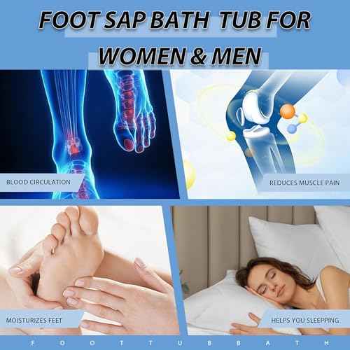 JOYMAY Foot Soaking Bath Basin, Soaking Tub, Large Basin, Feet Pedicure|Foot Massager, Ideal for Relaxation & Stress Relief - Perfect for Home & Spa Use (Blue)