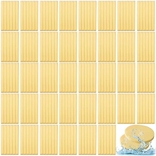 Foaincore 600 Pieces Compressed Facial Sponge Round Facial Sponge for Estheticians Face Sponges for Cleansing Face Wash Pads Disposable Sponges for Women Spa Exfoliating Cleansing(Yellow)