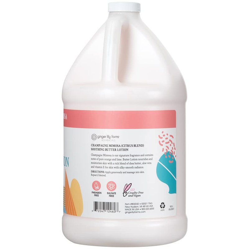 Ginger Lily Farms Soothing Butter Lotion - Vegan Citrus Blend for Dry Skin | 1 Gallon Refill
