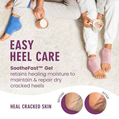 Dr. Frederick's Original Moisturizing Fuzzy Heel Socks - 2 Pairs - Cozy Gel-Lined Sleep Socks for Women & Men - Soothes Dry, Cracked Feet - Heel Repair - Relaxing Rose