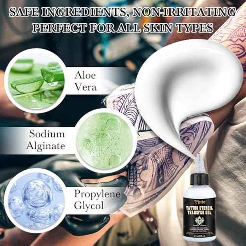 Tattoo Stencil Transfer Gel Solution, Tattoo Stencil Gel, Tattoo Transfer Gel for Transfer Stickers Paper Machine Stencils, Tattoo Supplies Accessories for Tattoo Artists & Beginners