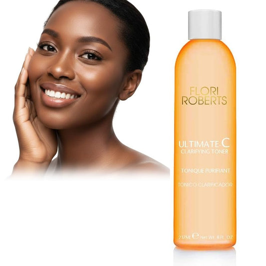 Ultimate-C Clarifying Toner by Flori Roberts, Facial Toner for Women of Color or Deeper Skin Tones, Protects Against Signs of Aging, Refreshing, Hydrating, Calming, Alcohol-Free