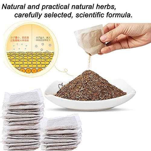 100Bags Mugwort Herb Foot Soak , Lymphatic Drainage Chinese Herbal Organic Wormwood Leg Foot Bath Bag, Chinese Herbal Foot Bath Spa Powder Kits Foot Reflexology Rela
