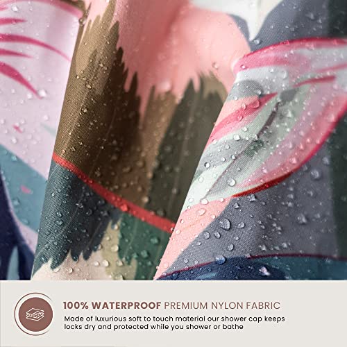 Reusable Shower Cap for Women Reusable Waterproof ? Leakproof, Nonslip Hair Cap for Shower Flexiband ? Soft, Breathable, Durable Christmas Shower Caps by SMPL OBJECTS