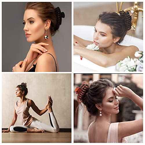 OWIIZI Large Hair Claw Clips for Women 4.3" Matte Leopard Jumbo Hair Clips Non-Slip Ponytail Barrette Strong Hold Claw Clips for Girls Long Thick Hair (4Packs)