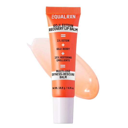 EqualRXN Goji Ectoin Recovery Lip Balm - Hydrating Moisture Oil Formula with Papaya Enzyme for Dry Chapped Lips Barrier & Skin Patches