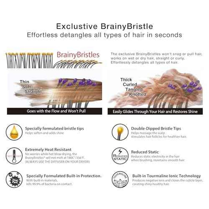 NuWay 4HAIR Traveler U.S. and International Patented Travel Brush (Lavender)