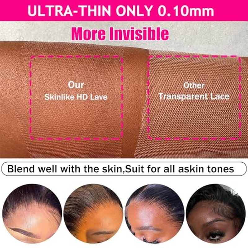2x6 HD Lace Closure Body Wave Human Hair HD Transparent 18Inch 100% Brazilian Virgin Middle Part Pre Plucked With Baby Hair Natural Color 0.10Mm Ultra-Thin 2X6 HD Lace